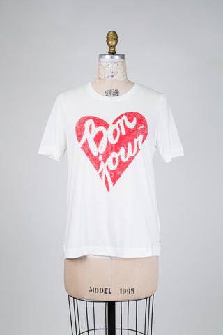 Hello white T-shirt with rhinestones (4 to 8)