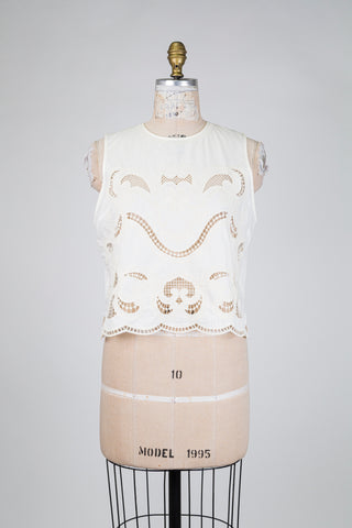 Débardeur ivoire à broderies (10)