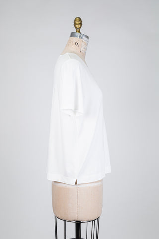 T-shirt blanc à col rond (12)