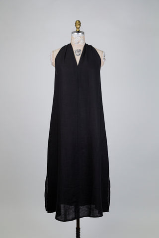 Black linen flared dress (4 to 16)