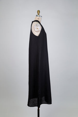 Black linen flared dress (4 to 16)