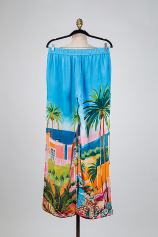Pantalon fluide azur tropical (8)