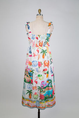 Tropical Dress with Tie Straps (12)