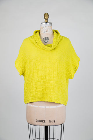 Chartreuse Waffle Cotton Top (S)