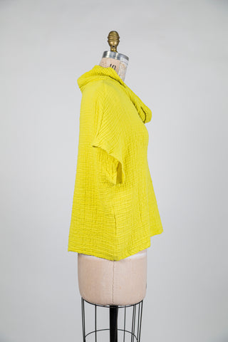 Chartreuse Waffle Cotton Top (S)