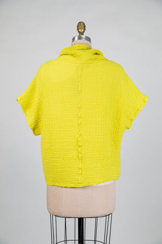 Chartreuse Waffle Cotton Top (S)