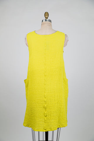 Chartreuse Waffle Cotton Dress (S)