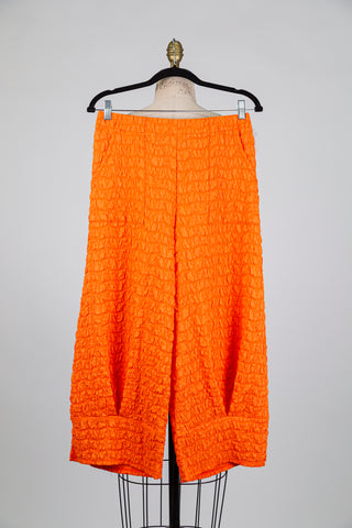 Mandarin Orange Waffle Balloon Pants (S)