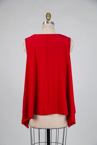 Flared bright red tunic (S)