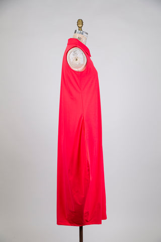 Robe ballon rose pop à col chemisier (S)