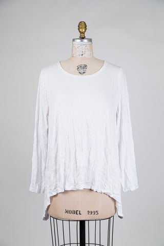 White flared tunic with a crinkled effect (S)