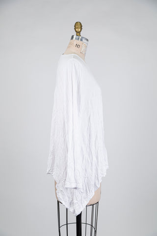White flared tunic with a crinkled effect (S)