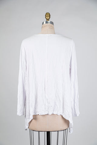 White flared tunic with a crinkled effect (S)