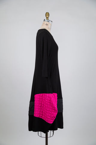 Robe ballon noire à éclats pop (S)