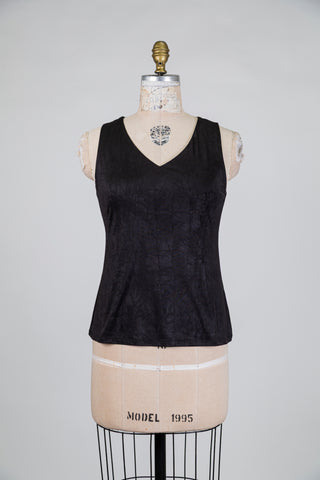 Textured black top (S)