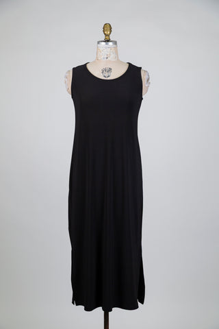 Robe maxi noire à coupe droite (S)