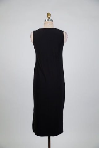 Robe maxi noire à coupe droite (S)