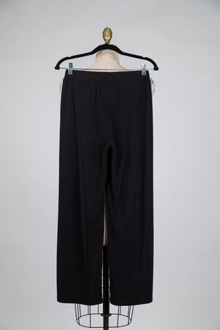 Black straight-leg flowy trousers (S)