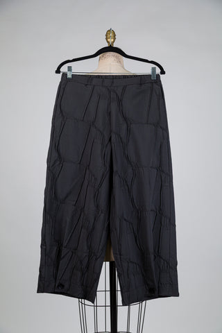 Pantalon court noir texturé (S)