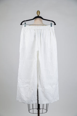 Textured white trousers (S)