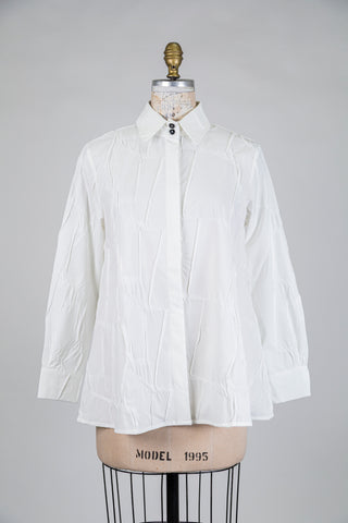 Textured white trapeze blouse (S)