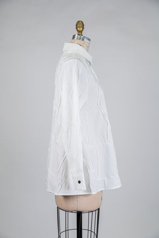 Textured white trapeze blouse (S)