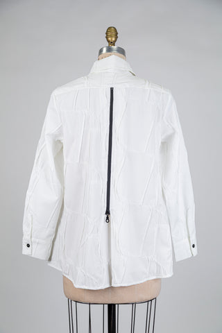 Textured white trapeze blouse (S)