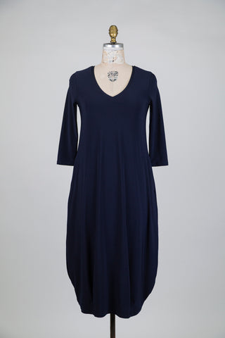 Navy V-neck bubble dress (S)