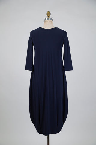 Navy V-neck bubble dress (S)