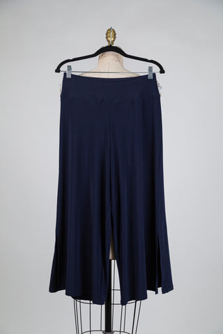 Navy palazzo cropped trousers (S)