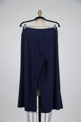 Navy palazzo cropped trousers (S)