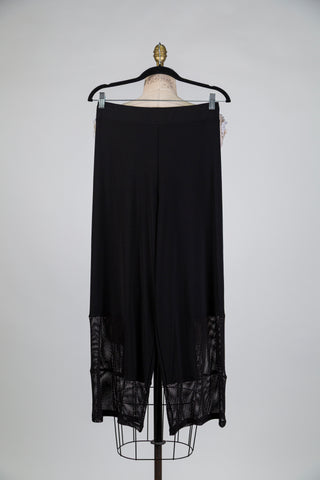 Black pants with openwork hem (S)