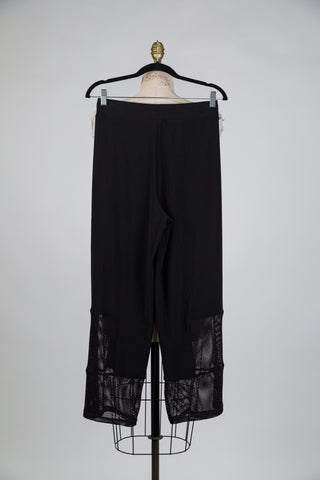 Black pants with openwork hem (S)