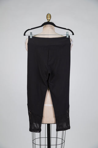 Black leggings with mesh inserts (S)