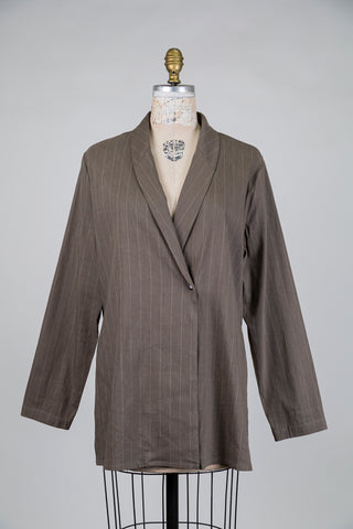 Blazer brun à fines rayures (M à XL)