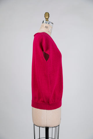 Débardeur en tricot rose framboise (TU)