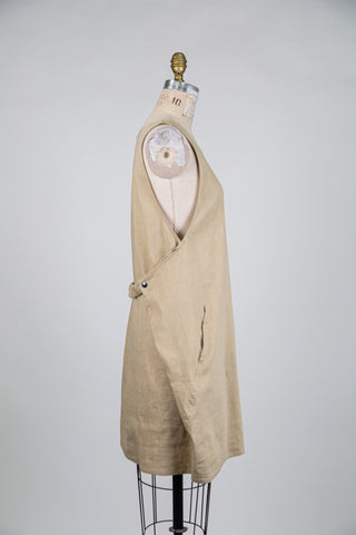 Robe beige sable effet salopette (L+XL)