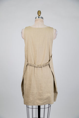 Robe beige sable effet salopette (L+XL)