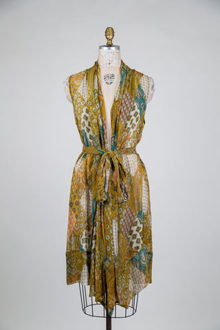 Green patchwork print jacket (L+XL)