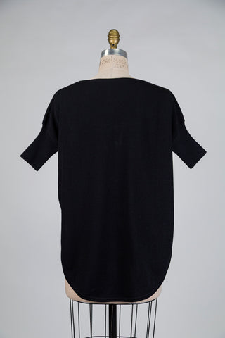Chandail long en tricot noir (TU)