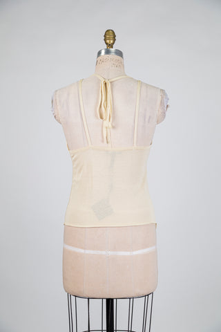 Camisole beige sable au devant long (TU)
