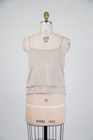 Camisole grège à doubles ourlets (TU)