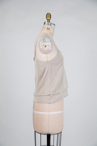 Camisole grège à doubles ourlets (TU)