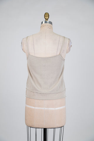 Camisole grège à doubles ourlets (TU)