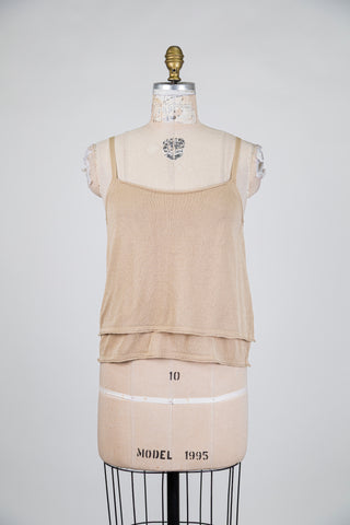 Beige camisole with double hem (OS)