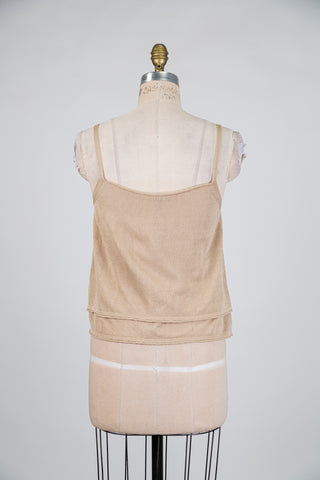 Beige camisole with double hem (OS)