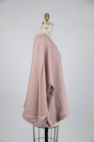 Chemisier oversized en lin rose thé (TU)
