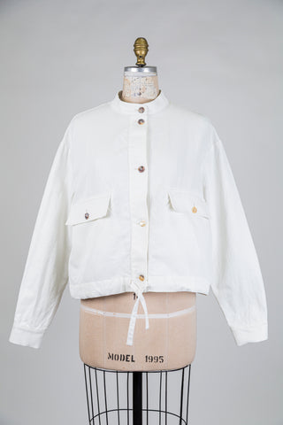 Veste utilitaire blanche à ourlet ajustable (M)