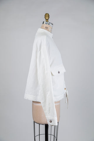 Veste utilitaire blanche à ourlet ajustable (M)