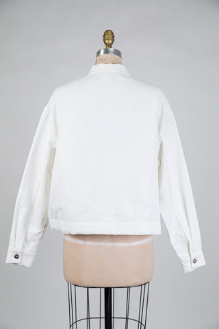 Veste utilitaire blanche à ourlet ajustable (M)